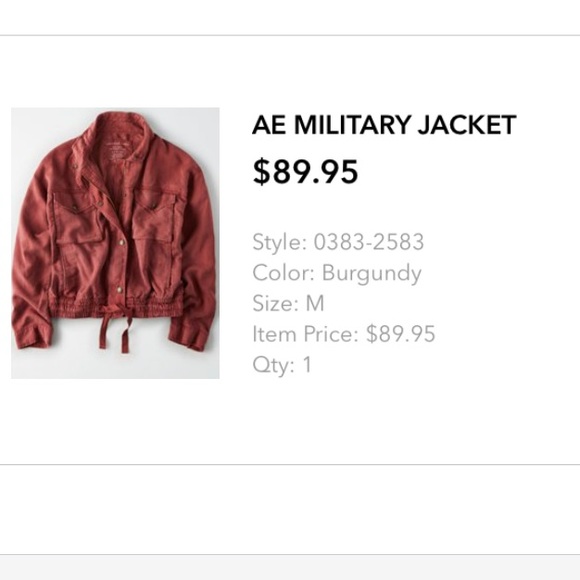 American Eagle Outfitters Jackets & Blazers - AE Burgundy military jacket!